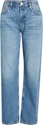 Re/Done Blondie Mid Rise Ankle Straight Leg Jeans in Medium Vain at Nordstrom, Size 29