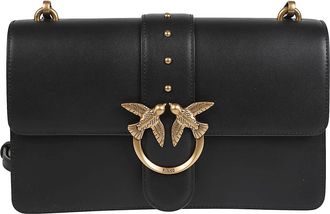 Pinko Love One Classic Bag - Dames - Schoudertassen - Zwart - ONE Size - Katoen - Tassen