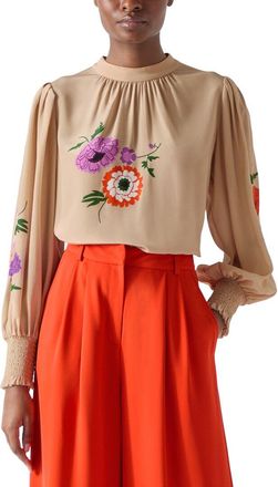 L.k. Bennett Lk Bennett Silk Fleur Blouse