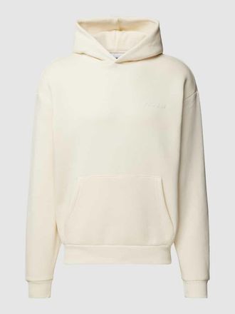 Review Hoodie mit Label-Applikation in Ecru, Gr&ouml;&szlig;e XL
