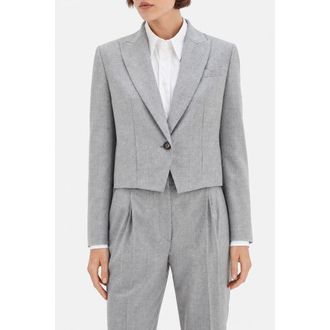 Brunello Cucinelli Womens Light Grey Wool Jacket, Size 42