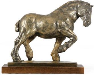 OEM Belga / Percher&oacute;n - Estatuilla Con Un Caballo, Silueta De Caballo Sobre Madera, Prestigioso Premio En El Concurso De La Marca Art-dog