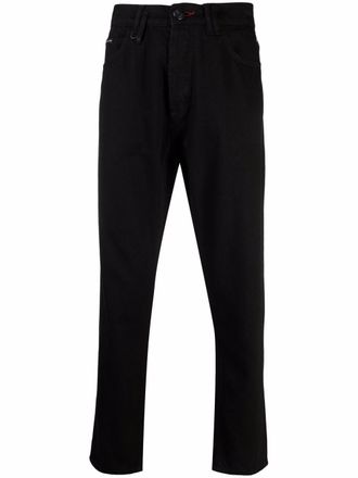 Philipp Plein Broek met logopatch - Zwart