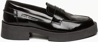 Steve Madden Womens Penny Loafers with Low Block Heel - Black - Size: 5