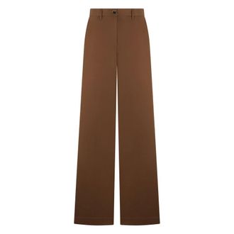 Nine In The Morning Wide Trousers, female, Brown, Size: W27 Wide High-Waisted Pants
