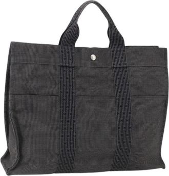 Herm&egrave;s Pre-owned Vintage Canvas Tote Bag - Dames - Vintage Shopper - Grijs - ONE Size - Vintage