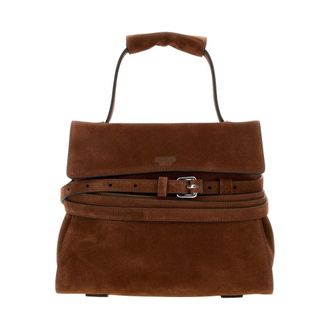 Moschino Tie Me Small Bag - Dames - Tassen - Bruin - Maat: ONE Size Leer