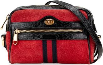 Gucci Pre-owned Ophidia Crossbody Bag - Dames - Vintage Schoudertas - Rood - ONE Size - Leer - Vintage
