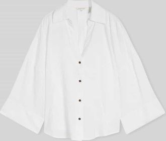 Tom Tailor Oversize Bluse aus Leinen-Viskose-Mix in Weiss, Gr&ouml;&szlig;e 34