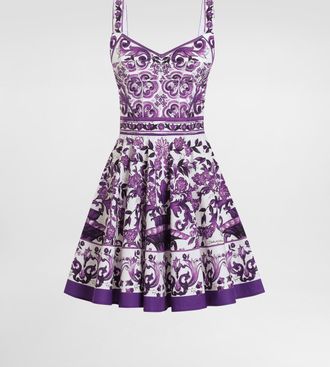 Dolce & Gabbana Majolica-print Poplin Dress - Woman Dresses Multicolor 36