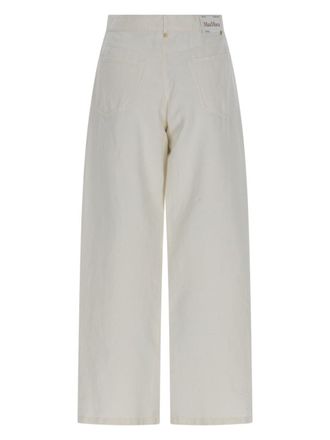 Max Mara Cotton Linen Blend Trousers - White