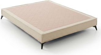 Colch&oacute;n Morfeo Base tapizada 105x190 cm beige, 32 cm de altura