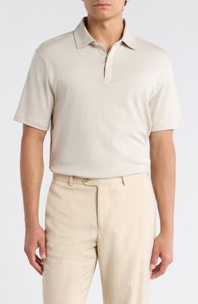 Robert Barakett Georgia Solid Pima Cotton Polo in Moonstone at Nordstrom, Size Xx-Large