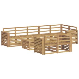 vidaXL Set Di Divani Da Esterno 9 Pz Bianco Legno Di Acacia Massello Vidaxl