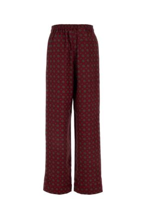 Moschino Womens Printed Silk Pant Fantasiarosso Exterior: Pantaloni