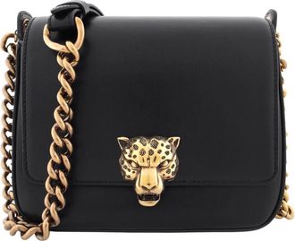 Roberto Cavalli Panther Head Leather Chain Wallet