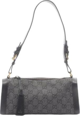 Gucci Pre-owned Vintage Denim Shoulder Bag - Dames - Vintage Schoudertas - Zwart - ONE Size - Denim - Vintage