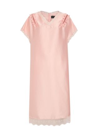 Simone Rocha Simone Rocha Lace-trim Satin Midi Dress - Light Pink - 10 (UK10 / S)
