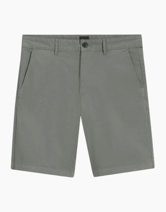 HUGO BOSS Mens Cotton Slim Fit Grey/Green Chino Shorts