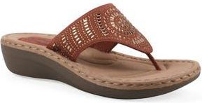 White Mountain Cienna Thong Comfort Sandal in Paprika/Fabric at Nordstrom Rack, Size 7.5