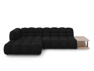 Cosmopolitan Design Sof&aacute; esquinero modular izquierdo 4 plazas de terciopelo negro