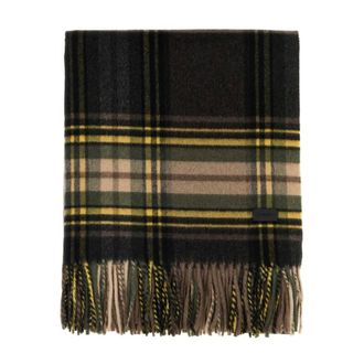 Saint Laurent Winter Scarves, female, Multicolor, Size: ONE SIZE Plaid Wool Scarf