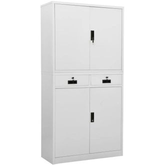 vidaXL Armario De Oficina De Acero Gris Claro 90x40x180 Cm Vidaxl