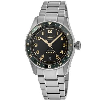 Longines Spirit Zulu Time Automatic GMT Anthracite Dial Titanium Mens Watch L3.802.1.53.6