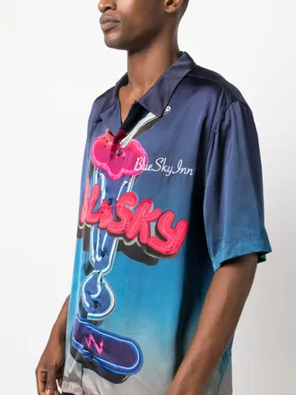 Blue Sky Inn Neon Graphic Print Shirt - Navy