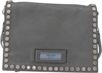 Prada Pre-owned Vintage Cross Body Bag - Dames - Vintage Schoudertas - Grijs - ONE Size - Leer - Vintage