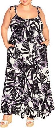 City Chic Tilly Floral Maxi Sundress in Costa Rica at Nordstrom Rack, Size Xxl/24W