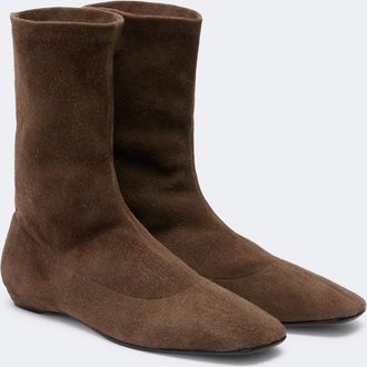 The Row Cindy suede ankle boots
