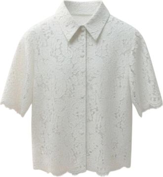 Silvian Heach Lace Shirt met Bloemendetails - Dames - Overhemden - Wit - M - Katoen - Overhemden