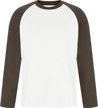 Generic Mens Tops Plus Size Tshirt Long Sleeve Shirt Men Raglan Patchwork T-Shirts Cotton T Shirts for Men UK Round Neck Mens Pullover Casual Sweatshirts Coff