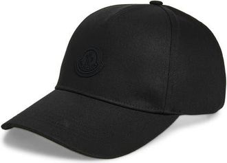 Moncler Logo Patch Adjustable Baseball Cap in Black at Nordstrom