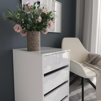 Vicco Aparador Sherry, Blanco, 40.2 X 76.2 Cm Con Tapa De Contenedor, Vicco