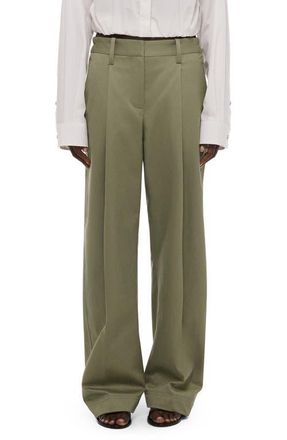 Helmut Lang Pleated Relaxed Fit Chinos in Vetiver at Nordstrom, Size 10
