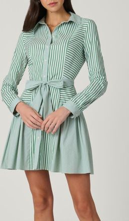Shoshanna Pinstripe Ruth Dress in Pistachio/ivory at Nordstrom, Size 10