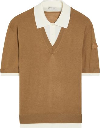 Moncler Layered Wool Polo top - Camel - XS (UK 8 / XS)