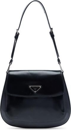 Prada Pre-owned Prada Spazzolato Leather Cleo Flap Shoulder Bag Ladies U7TBFMR0BABVT0XD