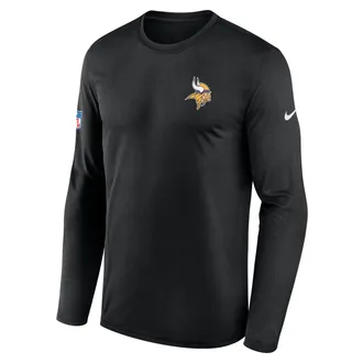 Nike Minnesota Vikings Legend Small Logo Nike Mens Dri-FIT NFL Long-Sleeve T-Shirt in Black | 02TJ00A9M-FEJ