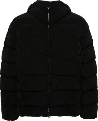 C.P. Company Zwarte gewatteerde jas met capuchon - Heren - Winterjassen - Zwart - 2XL - Nylon - Jassen