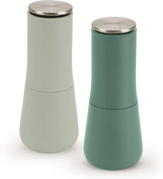 Joseph Joseph Juego De Molinillo De Sal Y Pimienta Milltop De Joseph Joseph - A Prueba De Derrames, Dise&ntilde;o Elegante Y Pr&aacute;ctico, F&aacute;cil De Usar Y Mantener (sage)