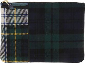 Comme Des Gar&ccedil;ons Tartan Patchwork Pouch - Dames - Clutches - Groen - ONE Size - Wol - Tassen