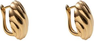 Argento Vivo Wavy Rib Button Stud Earrings in Gold at Nordstrom