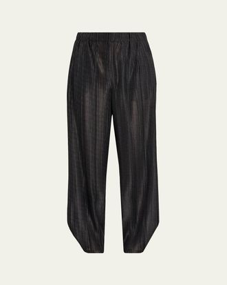 Giorgio Armani Tapered Plisse Jersey Trousers