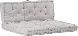 vidaXL Cojines para muebles de palets 2 unidades algodón gris vidaXL