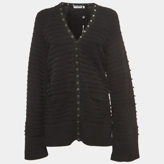Opening Ceremony Black Cotton Snap Tape Cardigan