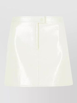Courr&egrave;ges reedition button detail polyester blend miniskirt