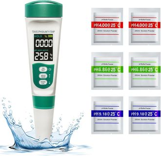 OEM Medidor Electr&oacute;nico De Ph, Kit De Prueba Para Piscinas 5 En 1, Medidor Recargable De Ph/tds/ec/salinidad/temperatura, Pantalla Retroiluminada Va, Medi